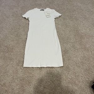 White Ribbed Dress, Zara, Size S